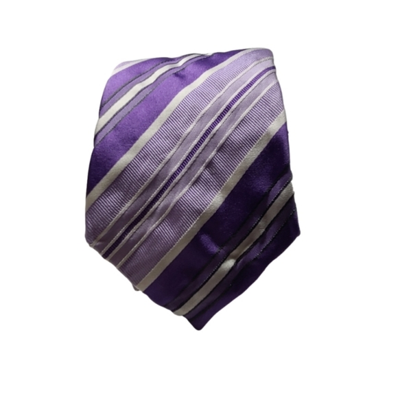 Hilditch & Key Lavender & Silver patterned, 100% silk tie, 60 inches - Picture 2 of 5